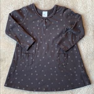 Toddler girl organic cotton long sleeve gray dress